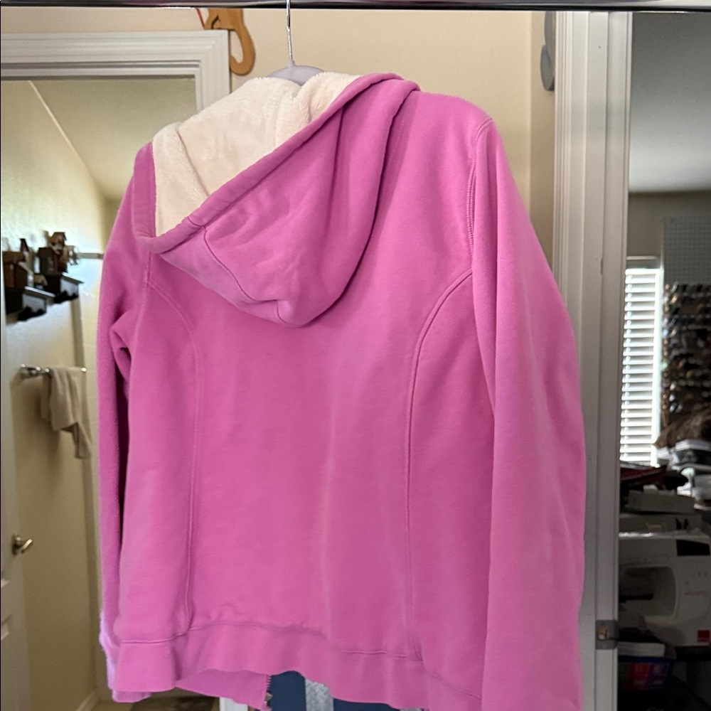 L.L. Bean Pink Hooded Sherpa-Lined Jacket - Picture 2 of 4